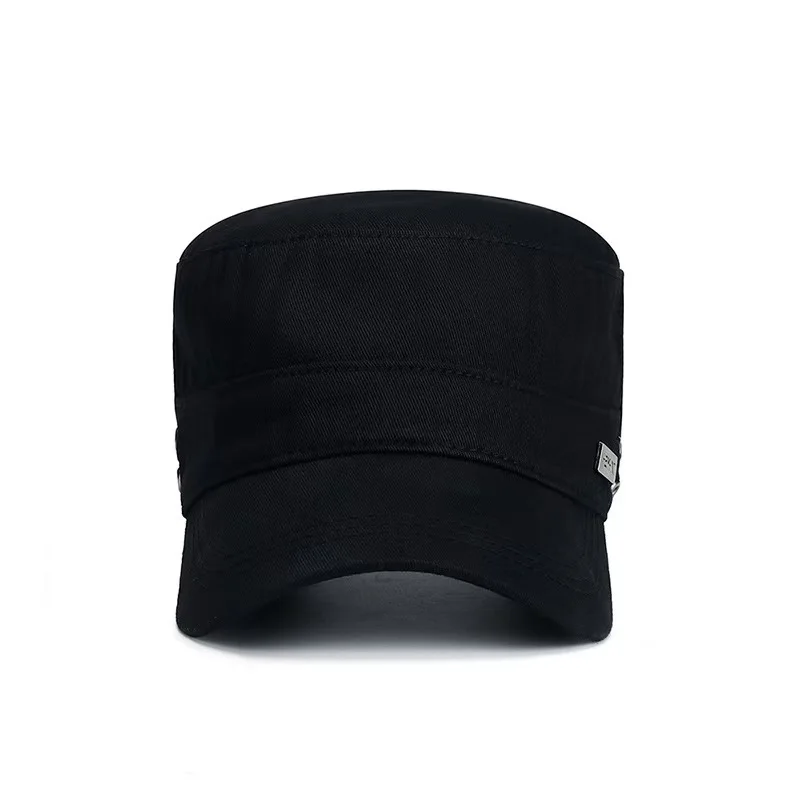 Four Seasons Flat Top Hat Men'S Simple Cotton Peaked Hat Fashion Baseball Cap Casual Cap, Commuter Sunshade Hat