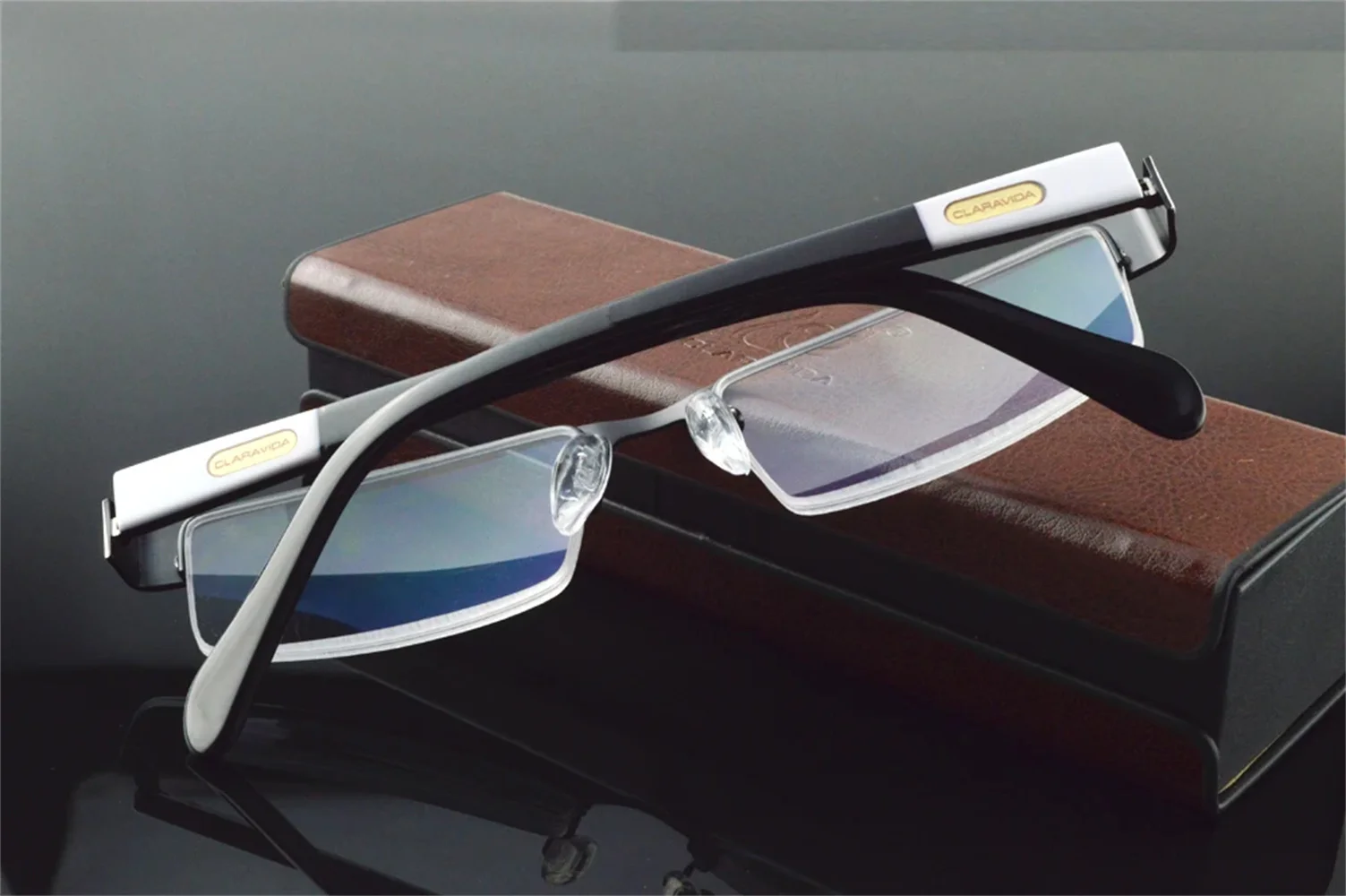 Titanium Alloy Business Style Half-rim Multi-layer Coating Lenses Reading Glasses  0.75  1  1.25  1.5  1.75  2  2.25  2.75 to  6