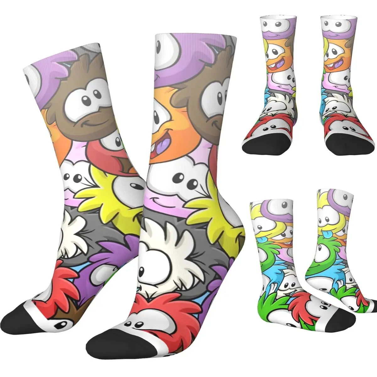 Adults Men Socks Puffle Club Penguin Stockings Autumn Modern Soft Socks Printed Running Sports Non Skid Socks