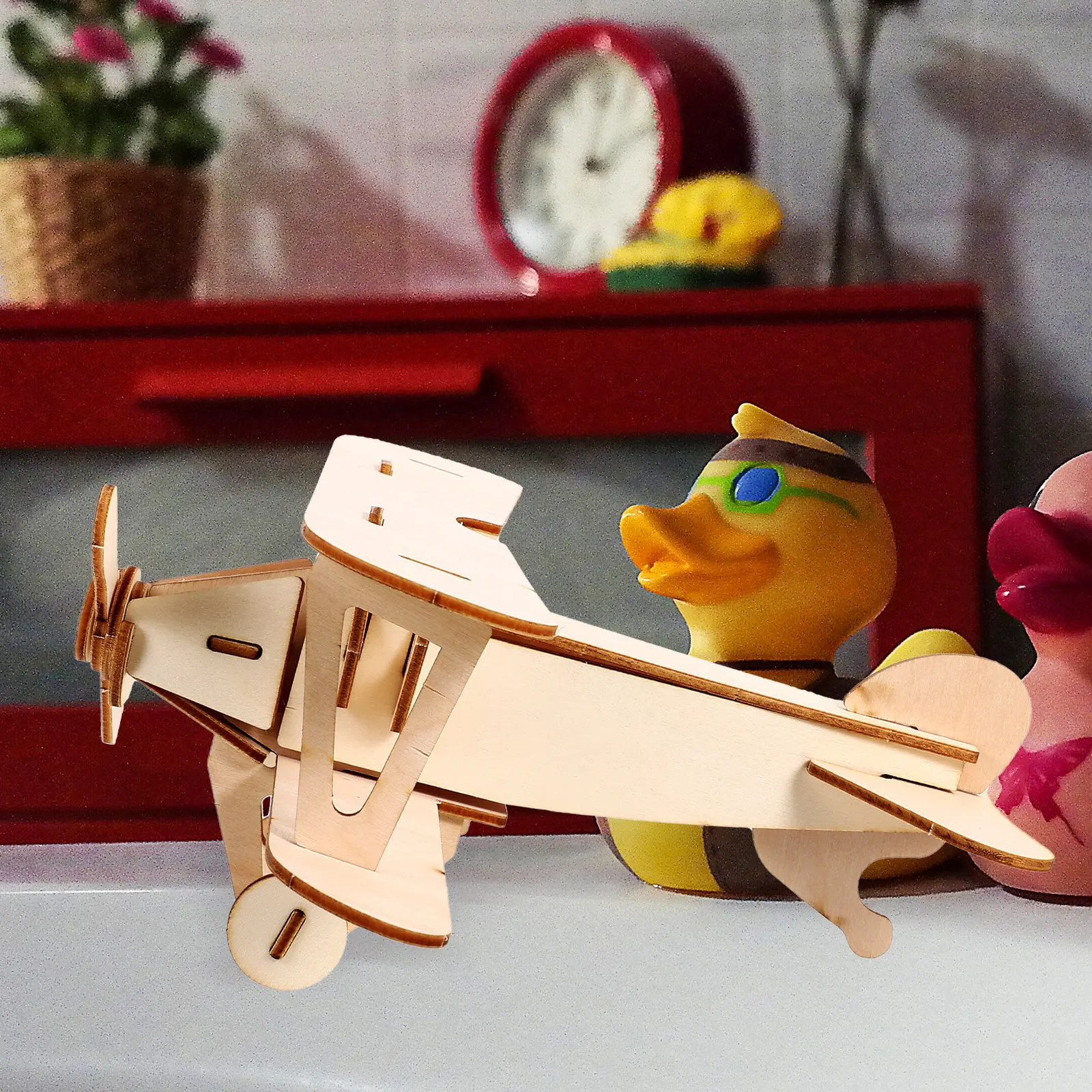 

2Sets Wood Airplane Puzzle 3D DIY Wooden Airplane Kits Educational Kids Plaything Desktop Decor Creative Gift