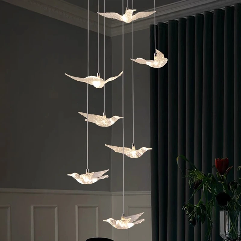 現代の階段シャンデリアペンダントライト屋内照明天井ランプ吊り下げライト LED シャンデリアリビングルーム屋内 lightin