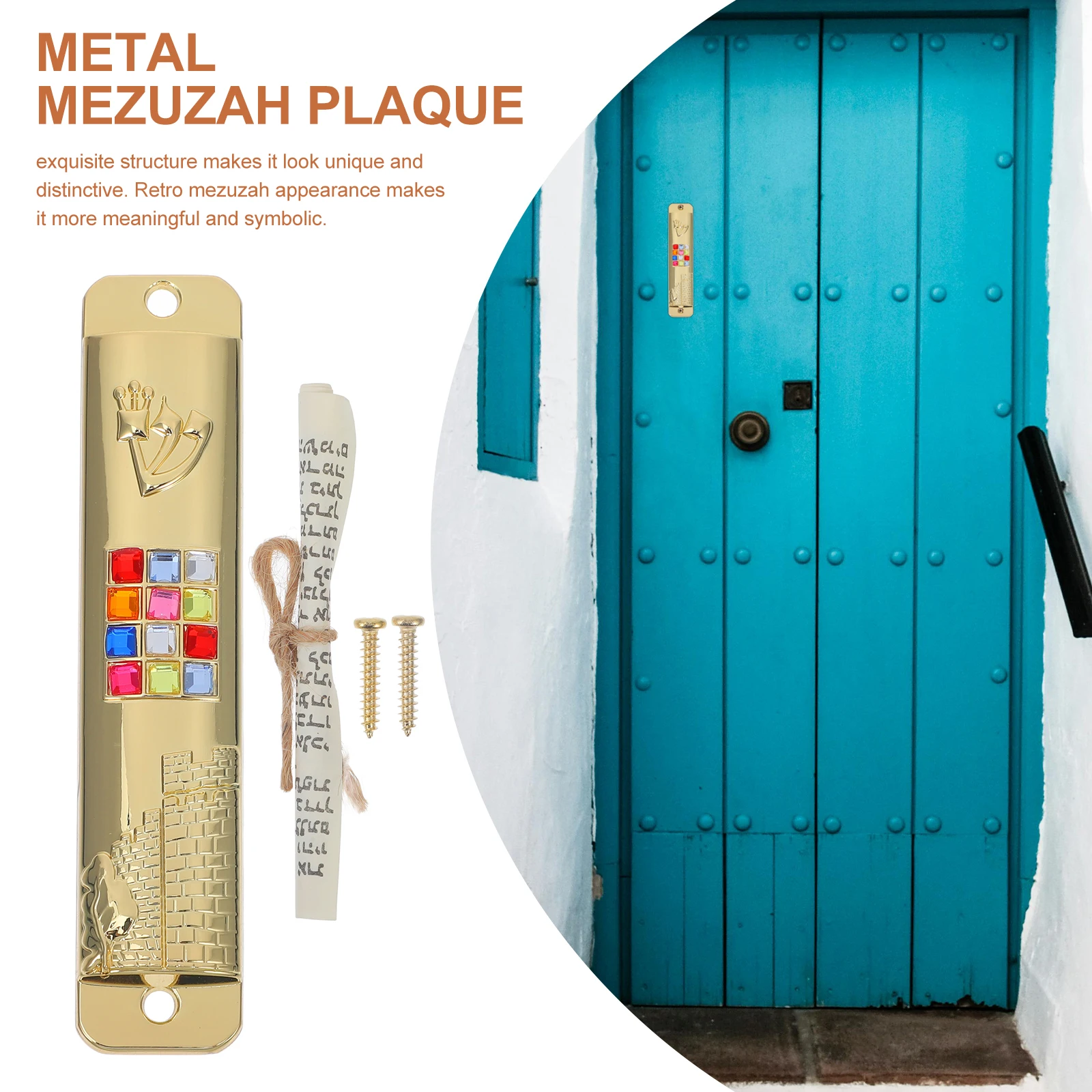 

Doorpost Decorations Gatepost Metal Jewish Catholic Religious Ornament Spiritual Protection Blessing Scroll Included Holy Metal