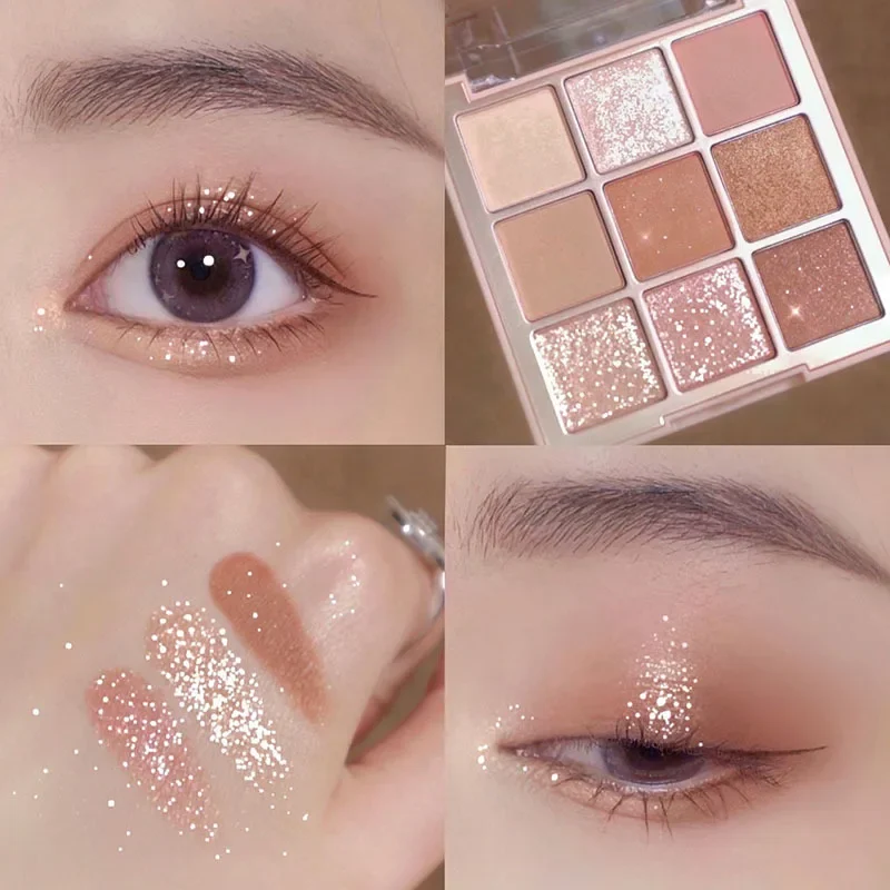 9 Kleuren Oogschaduwpalet Glitter Parelwitte Oogschaduw Palet Naakt Langdurige Koreaanse Charmante Ogen Make-Up Palet Cosmetica