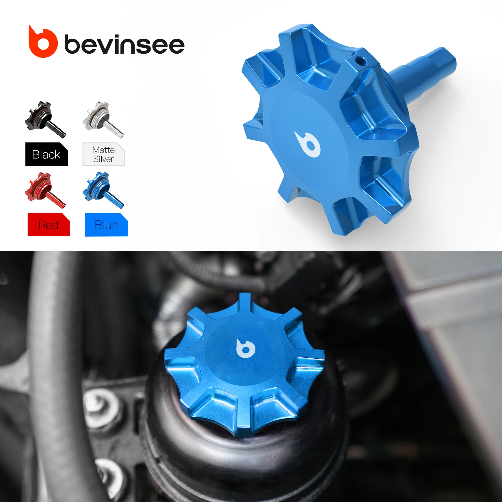 

BEVINSEE Power Steering Reservoir Cap for BMW N54 N55 E90 E91 E92 E93 E36 E46 M3 E39 E60 E87 X1 X3 X5 E53 Z4 325i 328i 330i 335i