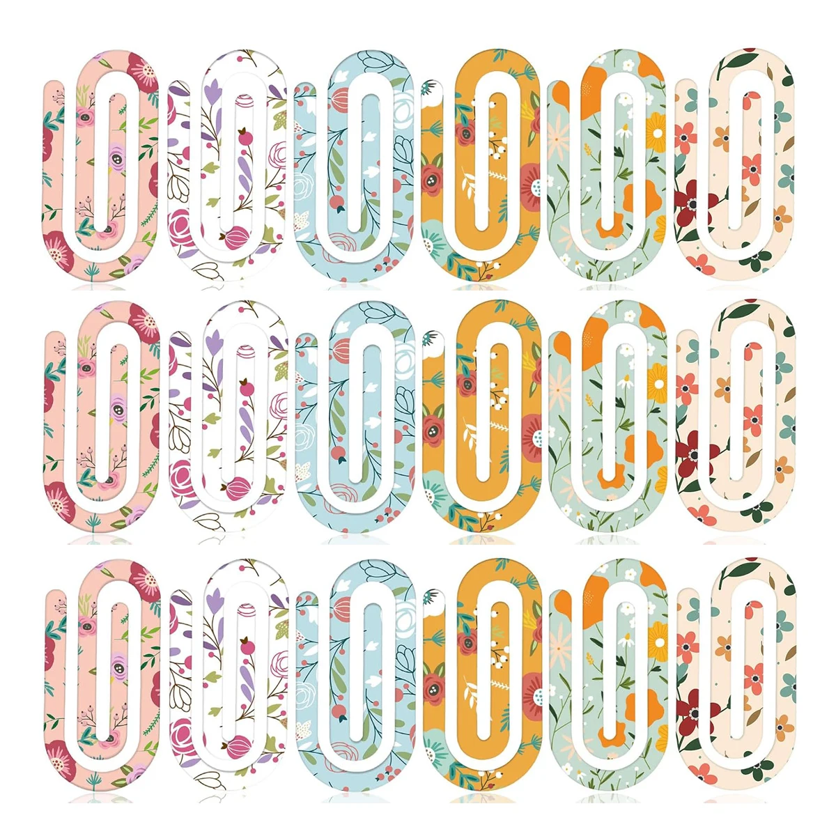 6/12/18 Pcs Jumbo Flower Acrylic Paper Clips Multicolor Floral Paperclip for Office Bookmark Gift Book Lovers, Desk Accessories