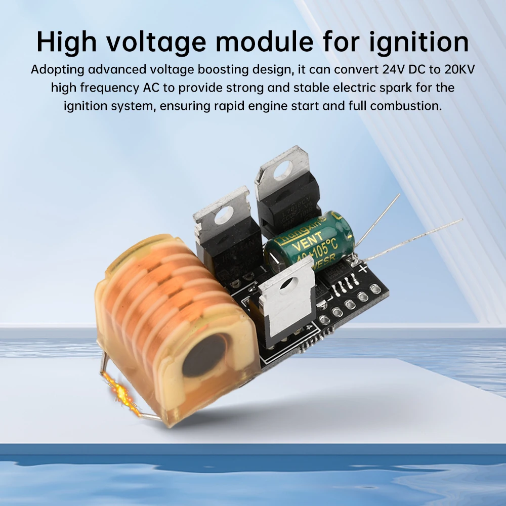 

DC 12-24V to 1KV-20KV Lgnition Special High-voltage Module High Frequency AC High Voltage Generator Boost Spark Arc Coil Module