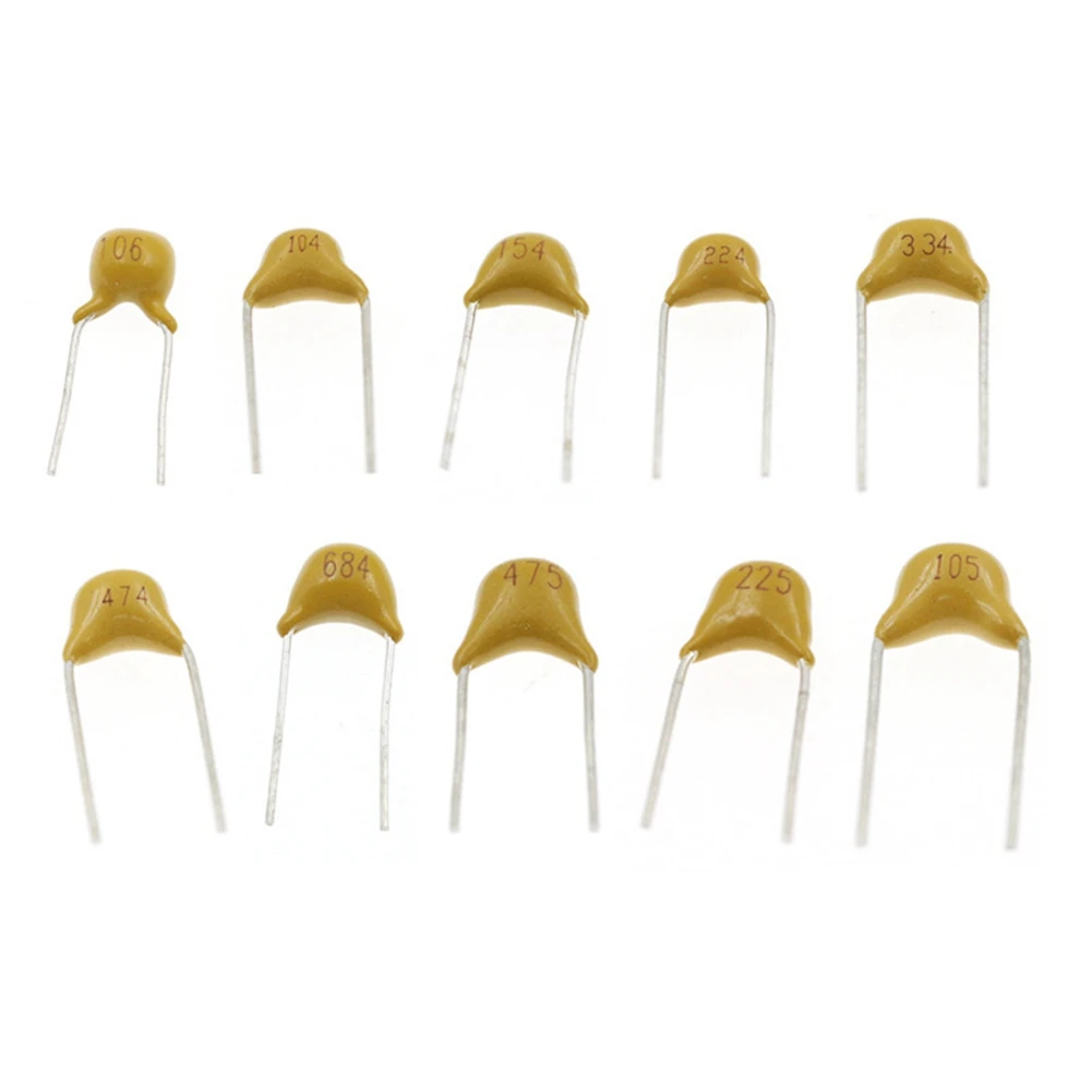 500Pcs/Box 10Values X50Pcs (0.1Uf - 10Uf) Monolithic Ceramic Capacitors Assorted Kit with Storage Box