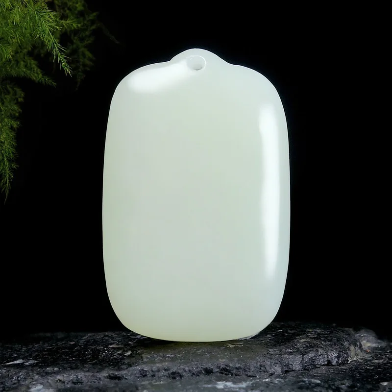 Natural Hotan Men Women, White Jade Peace And Serenity Pendant