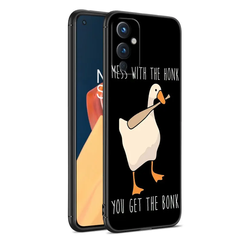 Cute Goose Duck Game Black Silicone Phone Case For OnePlus 9 10 11 12 ACE 2V Pro 9RT 10T 10R Nord CE 2 3 Lite N10 N20 N30 5G