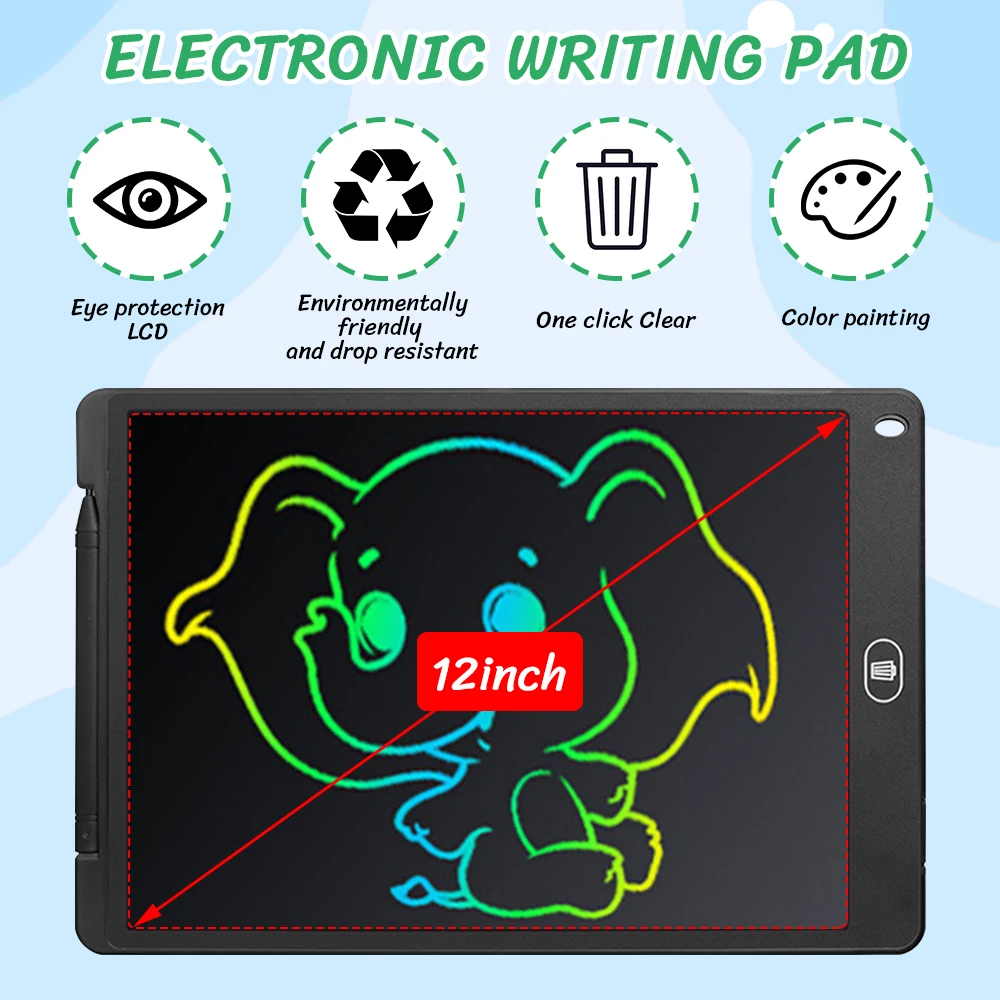 12 inch LCD Drawing Writing Tablet For Kids Erasable Learning Handwriting Pad Children's Drawing Board Etch Sketch Doodle Board