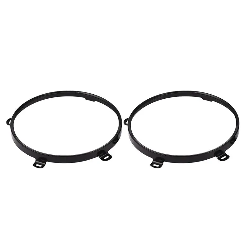 Compact 4Pcs For Jeep Wrangler Jk Tj 07-17 7-Inch LED Headlight Round Ring Mounting Bracket Black