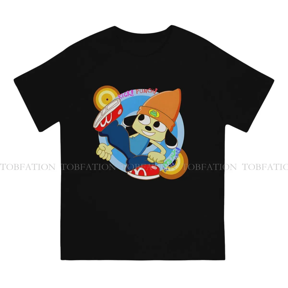 PaRappa The Rapper TShirt for Men Kick Punch Master Soft Leisure Sweatshirts T Shirt Novelty New Design Loose