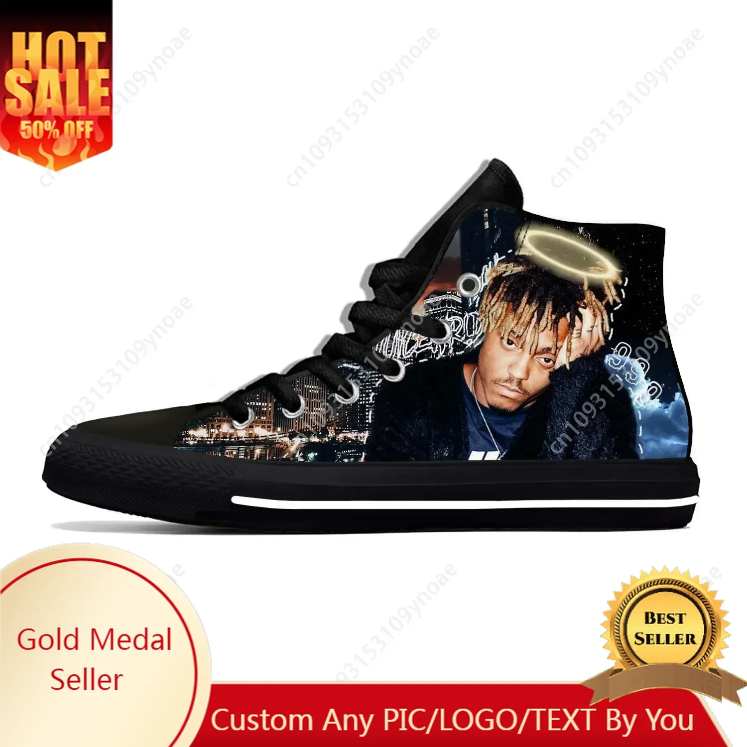 

J-Juice Wrld 999 Hip Hop Rapper Rap Singer Music Casual Shoe High Top Breathable Men Women Sneakers Lightweight Cool Board Shoes