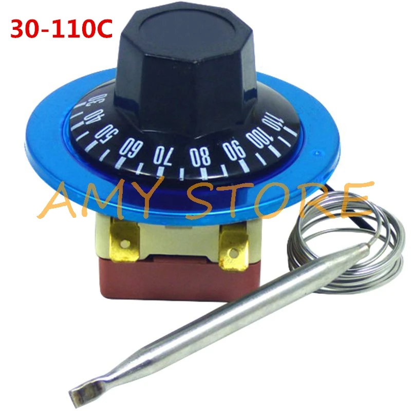 Controlador de temperatura ajustável do termostato Aquecedor de água do forno 30 85C, 30-110C, 50-300C, 60-200C, NC, 2Pin, NO, 3Pin