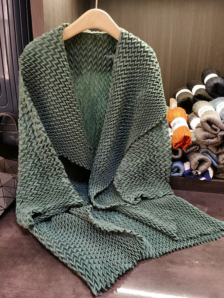 

Miyake Folds, новинка весны 2023, длинный плиссированный плащ с большими лацканами, свободный модный кардиган без пуговиц, женский пиджак