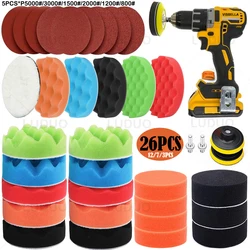 12pcs Car Polishing Pad Sponge Pads Kit Foam Pad Buffer Kit Polishing Machine Wax Pads for Auto Motorcycle Motor Car Polishing