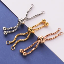 3pcs Gold Color Stainless Steel Adjustable Slider Finger Ring Chain for Jewelry Making DIY Loops Connectors Pendants Chain