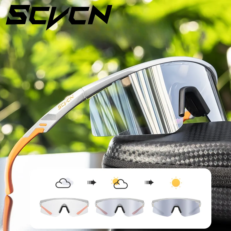 

Фотохромные солнцезащитные очки SCVCN UV400 для велоспорта, велосипедные очки, спортивные очки для мужчин, защитные очки для MTB и шоссейных велосипедов, защитные очки UV400