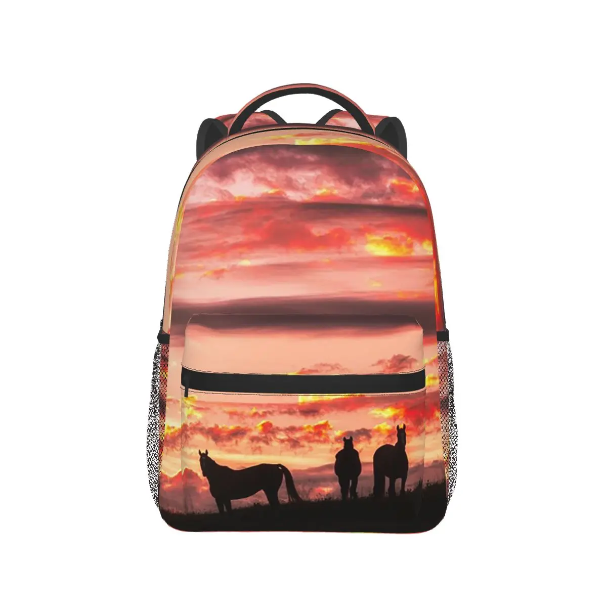 

Equine Sunrise Backpack Hot Sale Daypack Large Capacity Boys Girls BookBag School Bag Shoulder Bags for Men Women