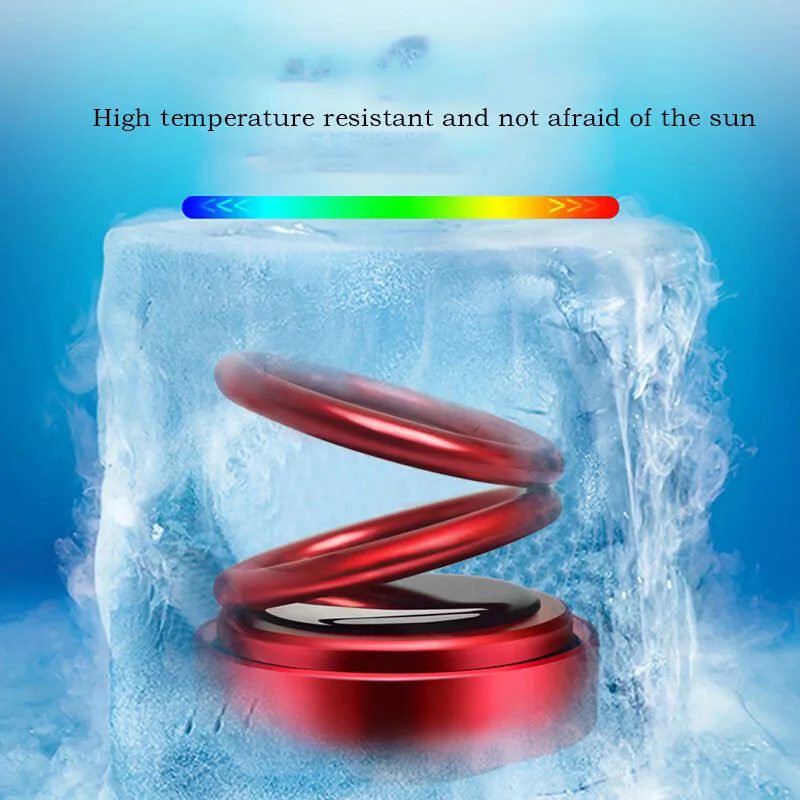 Odświeżacz do samochodu ozdoby zasilane energią słoneczną z podwójnym pierścieniem zawieszone obrotowe zapachy wysokiej klasy dekoracja do wnętrza