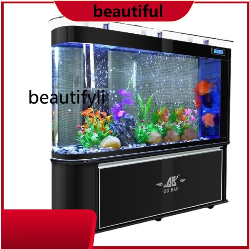 

Home Fish Tank Living Room Floor Home Screen Large and Medium-Sized Ecological Aquarium Change Water H H H
