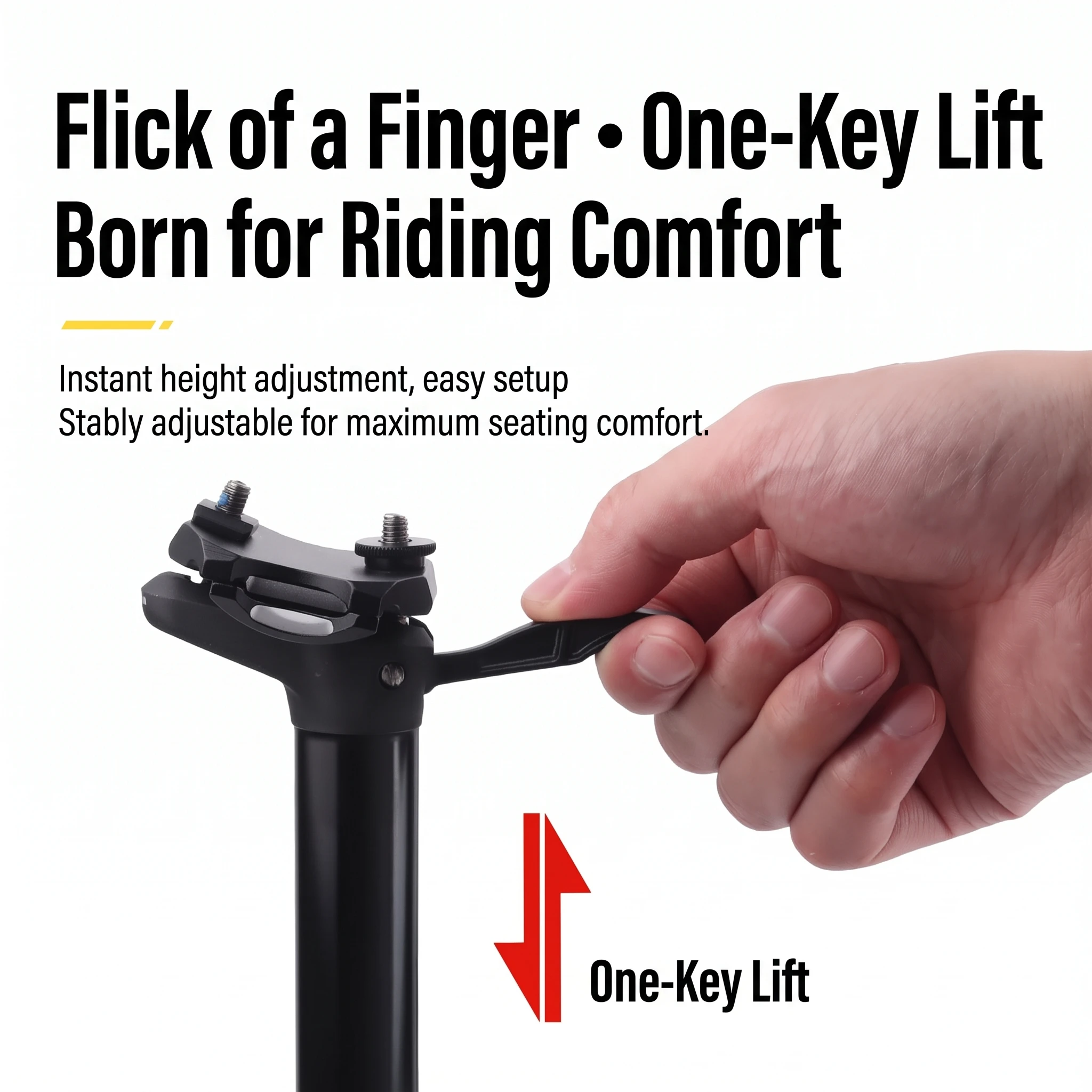 BLOOKE SP300 Bicycle Dropper Seatpost Manual One-key Lift Adjustable Hybrid Shock Absorption Soft Or Firm
