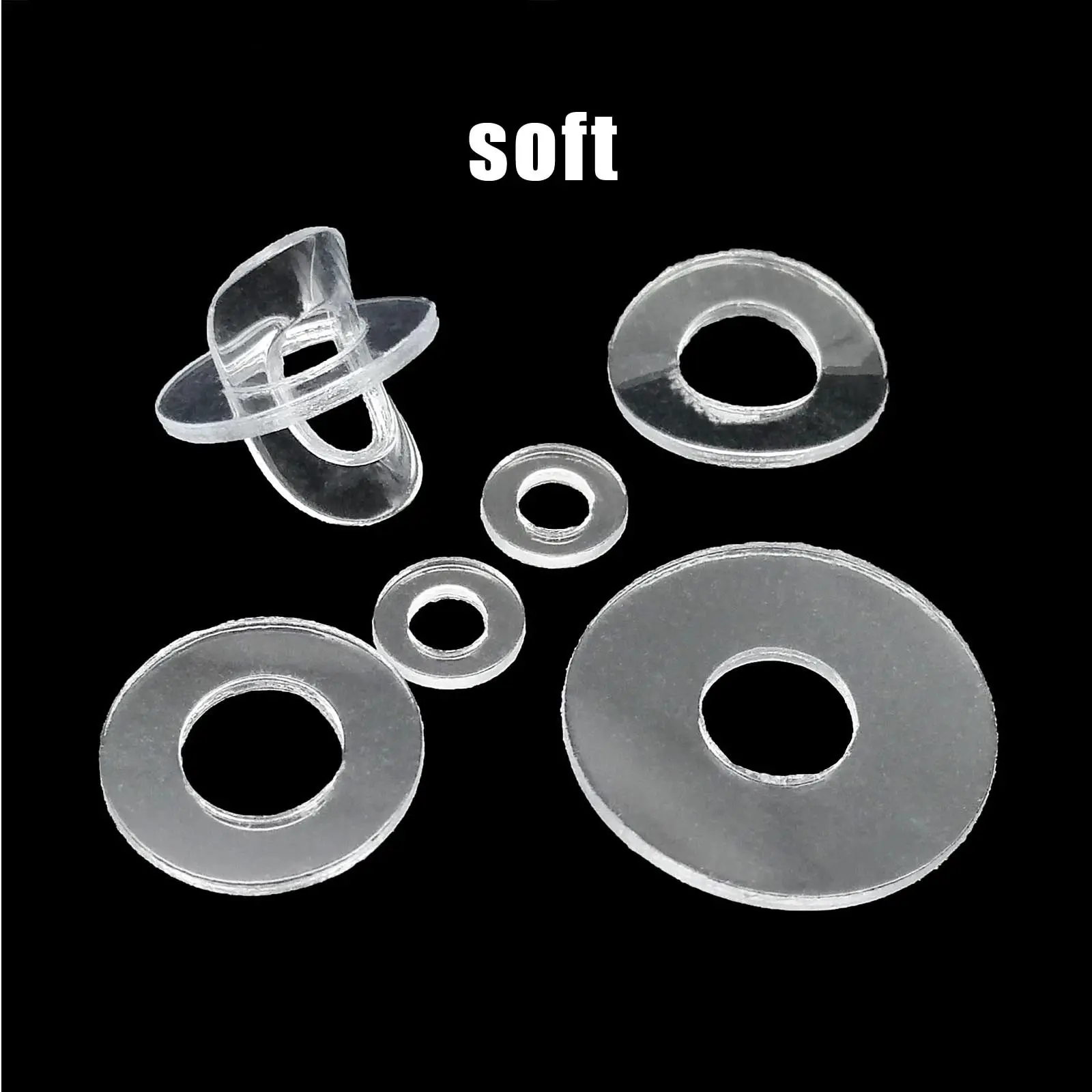 415/1085pcs Boxed Transparent Clear Flat Washer Plain Spacer Insulation Gasket Ring M2 M2.5 M3 M4 M5 M6M8M10M12 Set Plastic PVC image 5