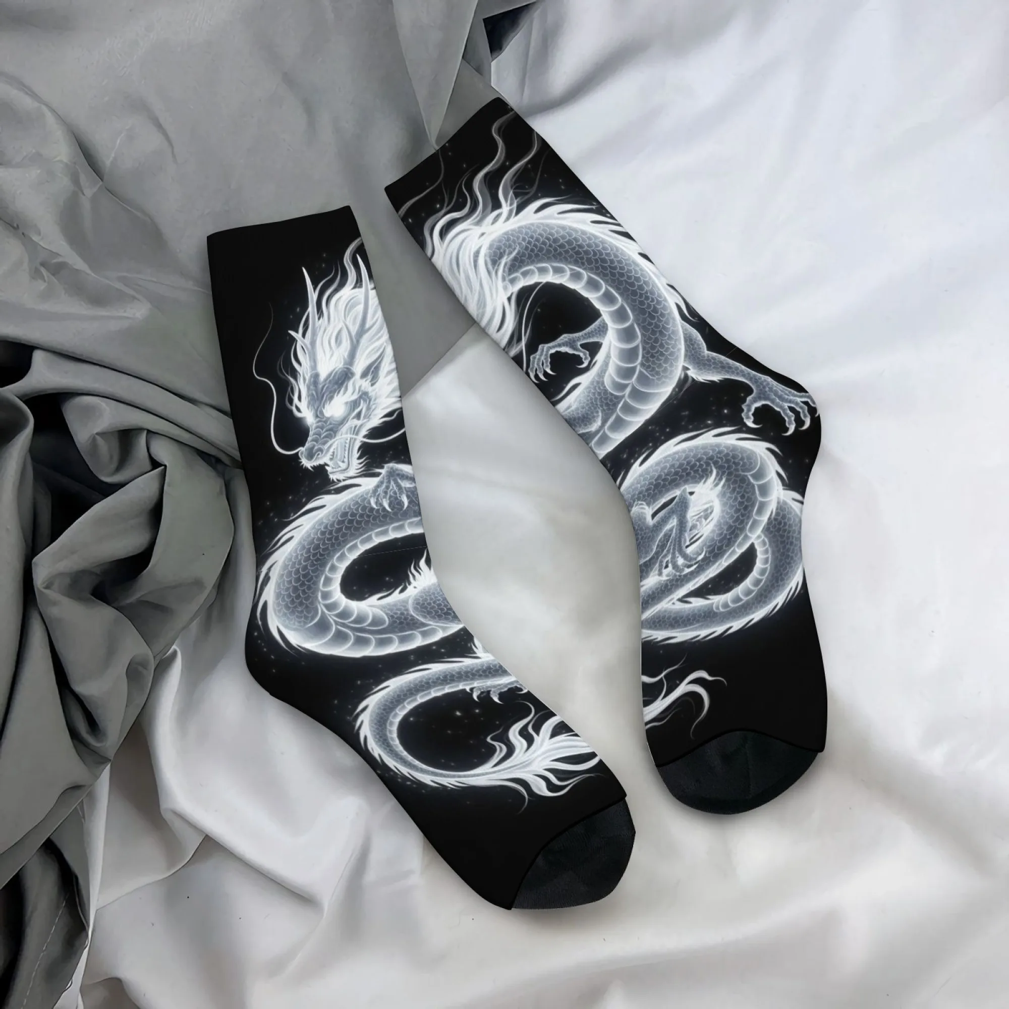 Orientalische Mythologie Cool Dragon Herrensocken Retro Mode Casual Sportsocken Neuheit Lustige Kompressionssocken Verrücktes Partygeschenk