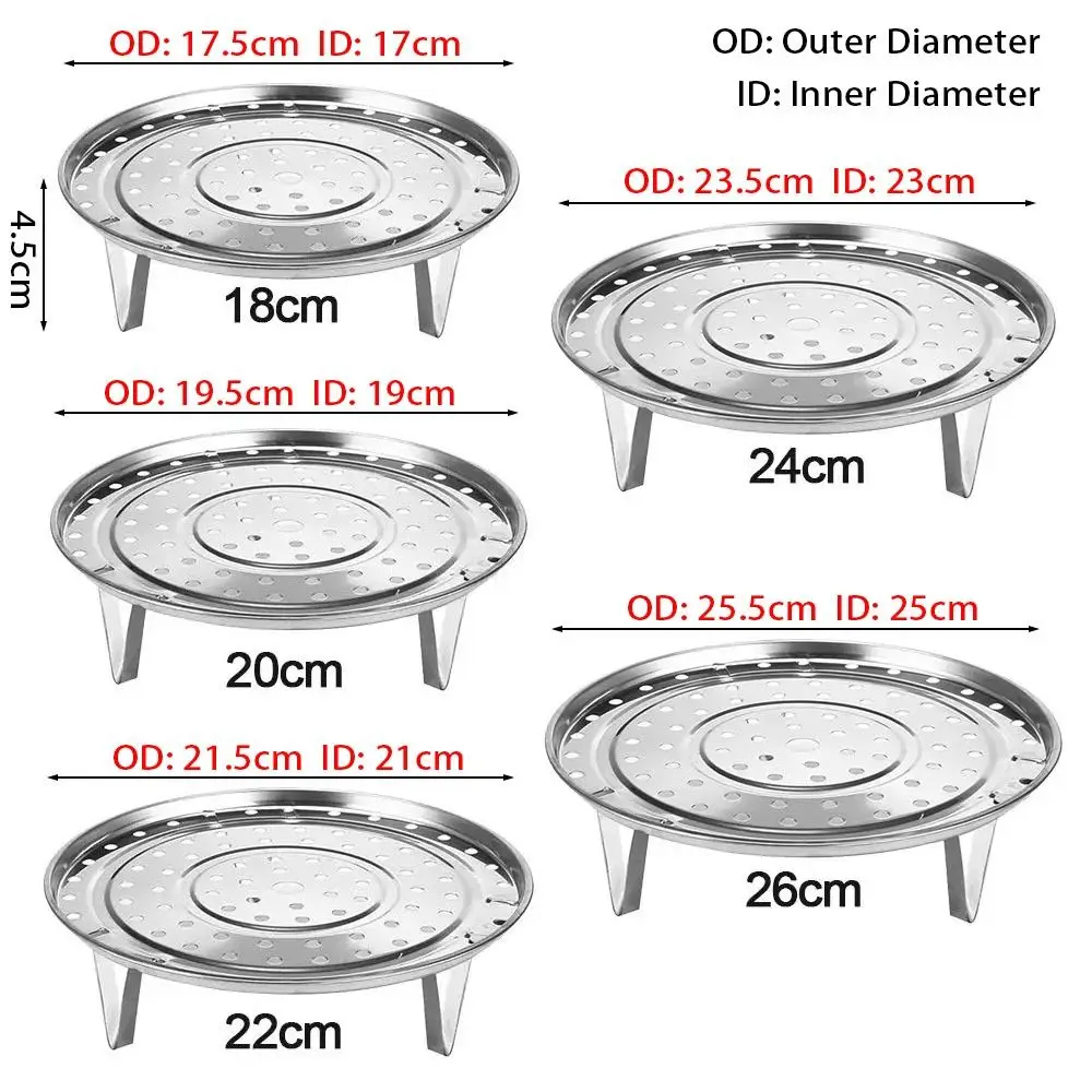 Multi Size Stainless Steel Food Steamer Steaming Rack Multifunction Bowl Pot Steaming Tray Stand Basket Kitchen Tool Accessories