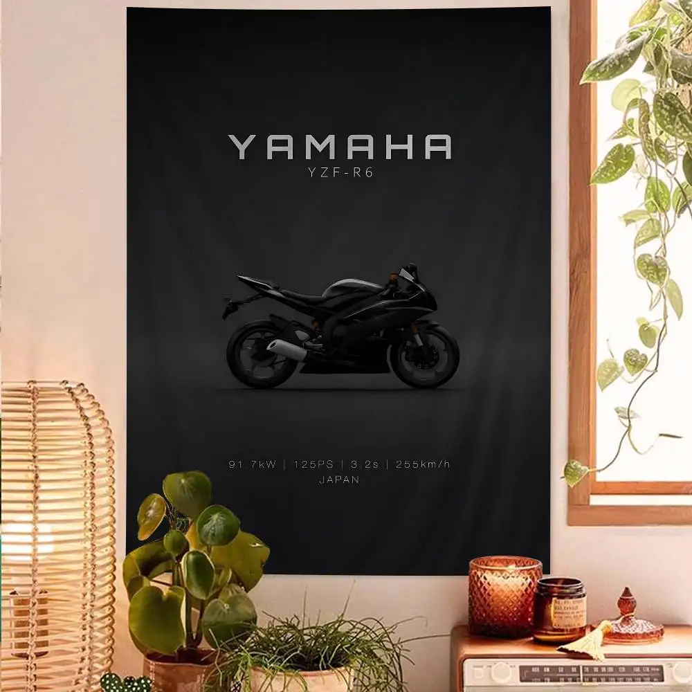 Motorcycle Y-YamAha-S Cartoon Tapestry Art Science Fiction Room Home Decor Wall Hanging Home Decor