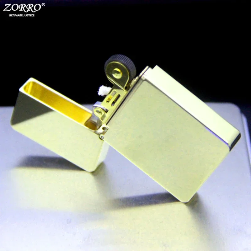 ZORRO Special-shaped Brass Armor Kerosene Lighter Small Gold Brick Shape High-end Exquisite Kerosene Lighter Men\'s Gift