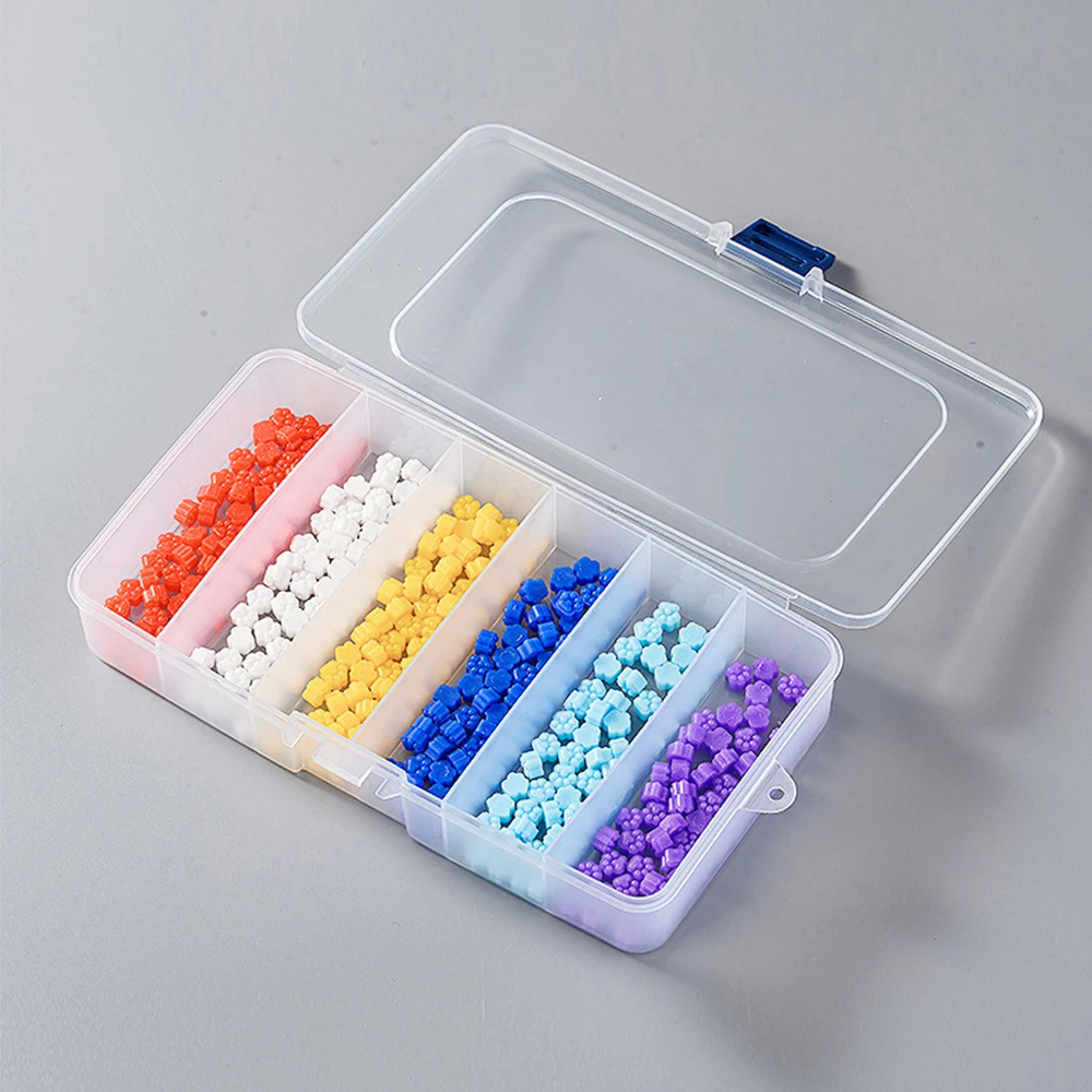 5/6-grid Durable Hair Clips Storage Box Clear Plastic Jewelry Organizer Household Travel Dust Proof Supplies With Dust Proof Lid