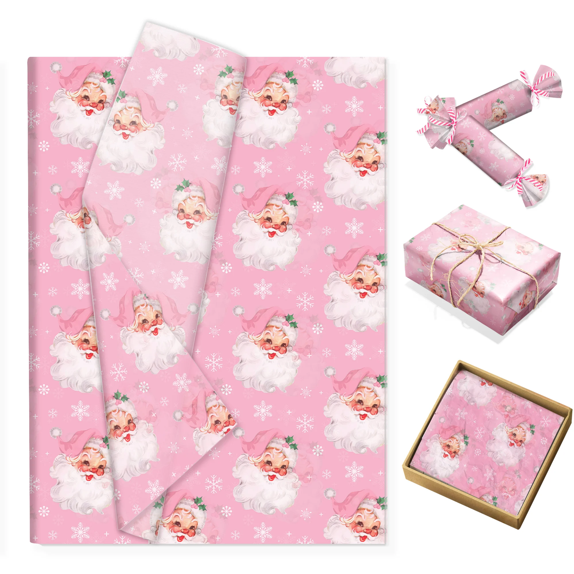 20/50 stücke Santa Claus Seidenpapier Weihnachten Party Dekoration Geschenkpapier DIY Geschenk Verpackung Papier Party Supplies