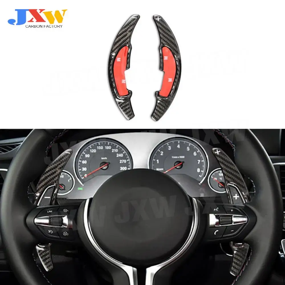 Carbon Fiber Steering Wheel Shift Paddle Shifters Extension Decoration For BMW M2 M3 M4 M5 M6 X5M X6M Car Styling