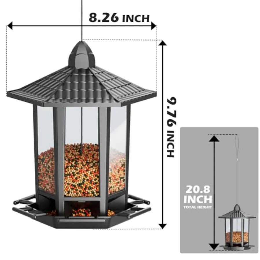【Spot goods】2 Pack Bird Feeders for Outdoor Hanging Retro Pagoda Design Fun Installation Bird Feeder Attracting Wild Birds Chic view 2