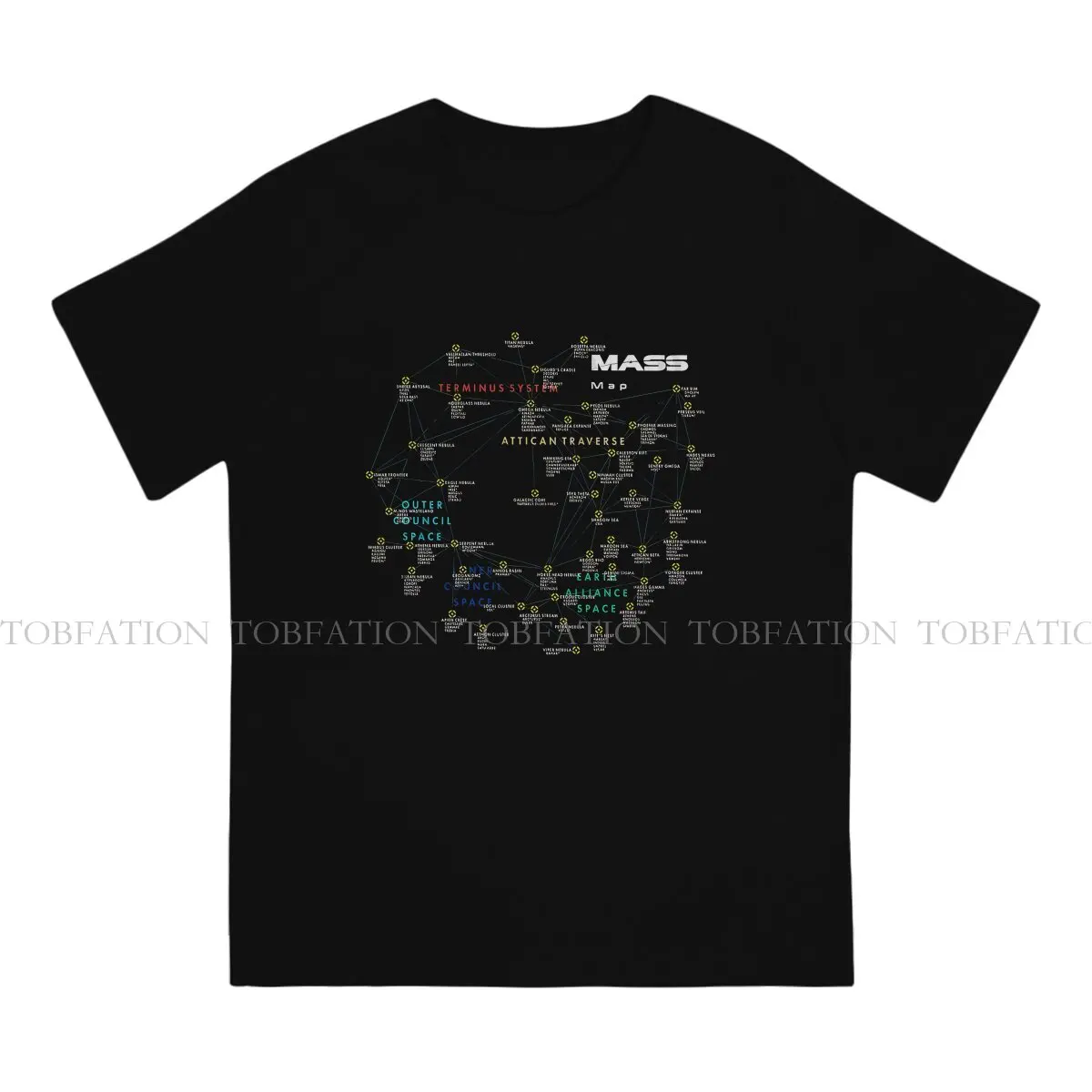 Map Graphic TShirt Mass Effect Game Creative Streetwear Leisure T Shirt Men Tee Unique Gift Clothes