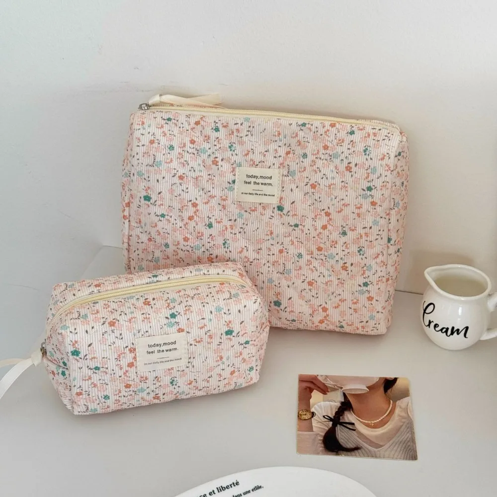 

Vintage Large Capacity Cosmetic Bag Handbag Zipper Makeup Bag Travel Organizer Make Up Storage Pouch Outdoor