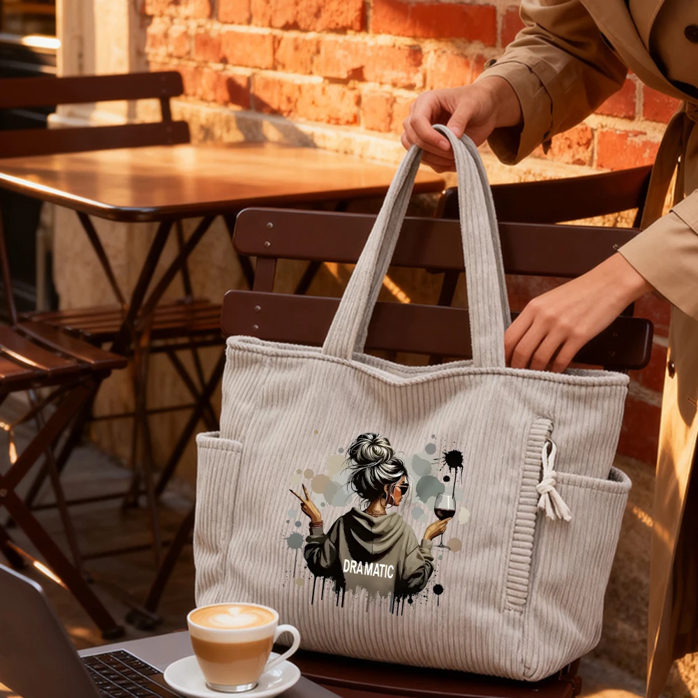 

Corduroy Tote Bag,Shopping Bag,Stylish Shoulder Bag for Women,Perfect for Mother's Day,Birthday,Christmas,Everyday Use,Travel