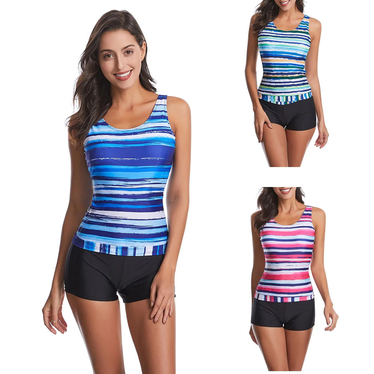 

Bathing Suit Women European And American Split Swimsuit Sexy Tight Print High Elastic Conservative Swimsuit Female Spot