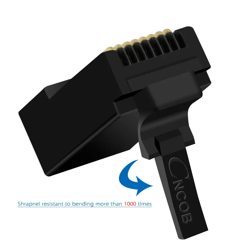 CNCOB RJ45 Cat5e 8P8C conector de Cable Ethernet Modular enchufe de cristal 50u red de engarzado conectores RJ 45 negro 30 Uds