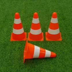 10pcs 23cm Reflective Cone Soccer Training Obstacles Agility Training Equipment Road Warning Barricade