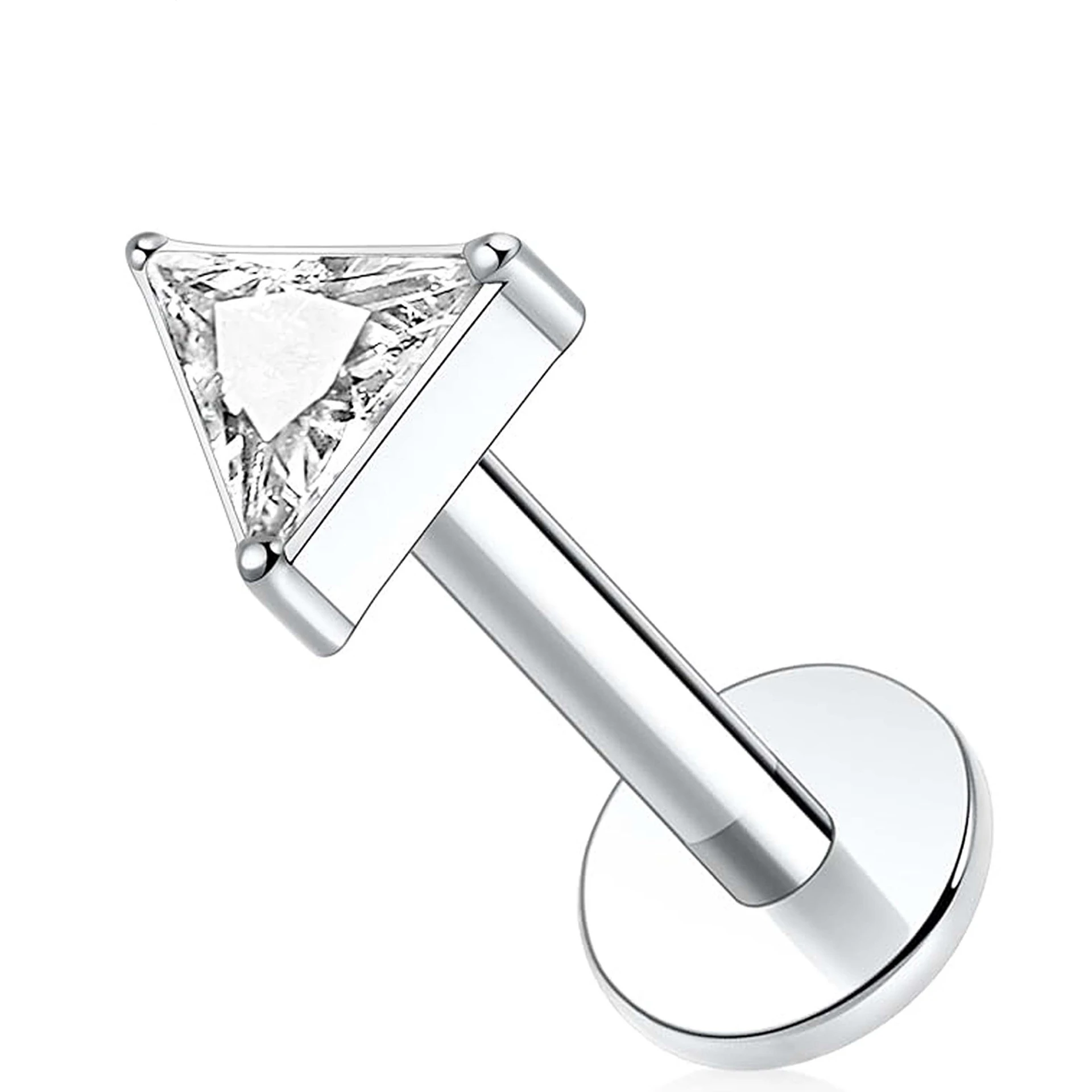 ASTM F136 زهرة التيتانيوم فراشة الخيوط ثقب القلب دبوس دفع في الشفاه مسمار Daith محارة القرط 16 جرام 18 جرام 20 جرام