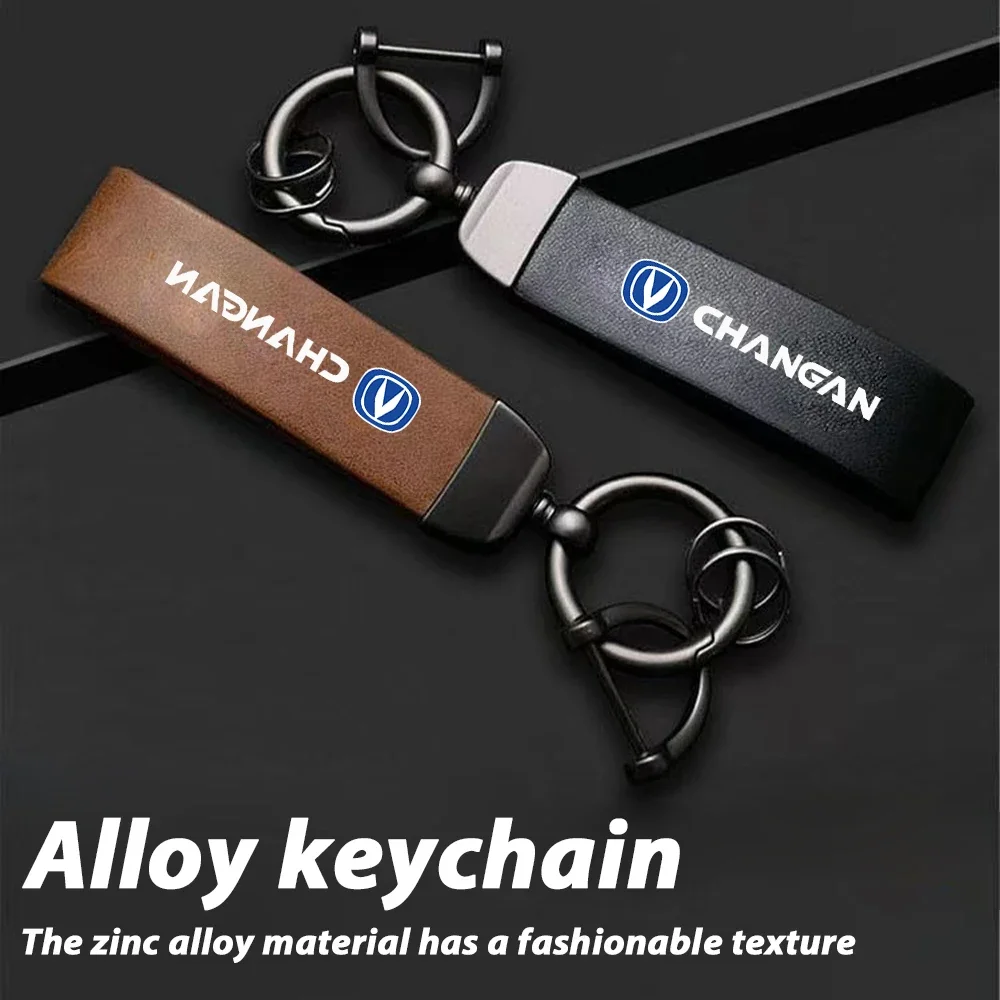 High Grade Leather Car Keychain Key Ring Key Holder Accessories For Changan CS75 CS55 CS35 CS95 EADO CS15 CX70 UNI-V