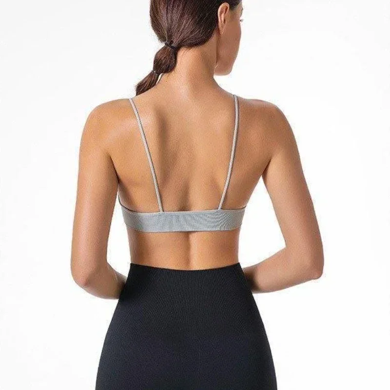 Бесшовный бюстгальтер с треугольными чашками и V-образным вырезом, нижнее белье с запахом на груди, женский S, M, L, дышащий, для занятий спортом, фитнесом, йогой, повседневный