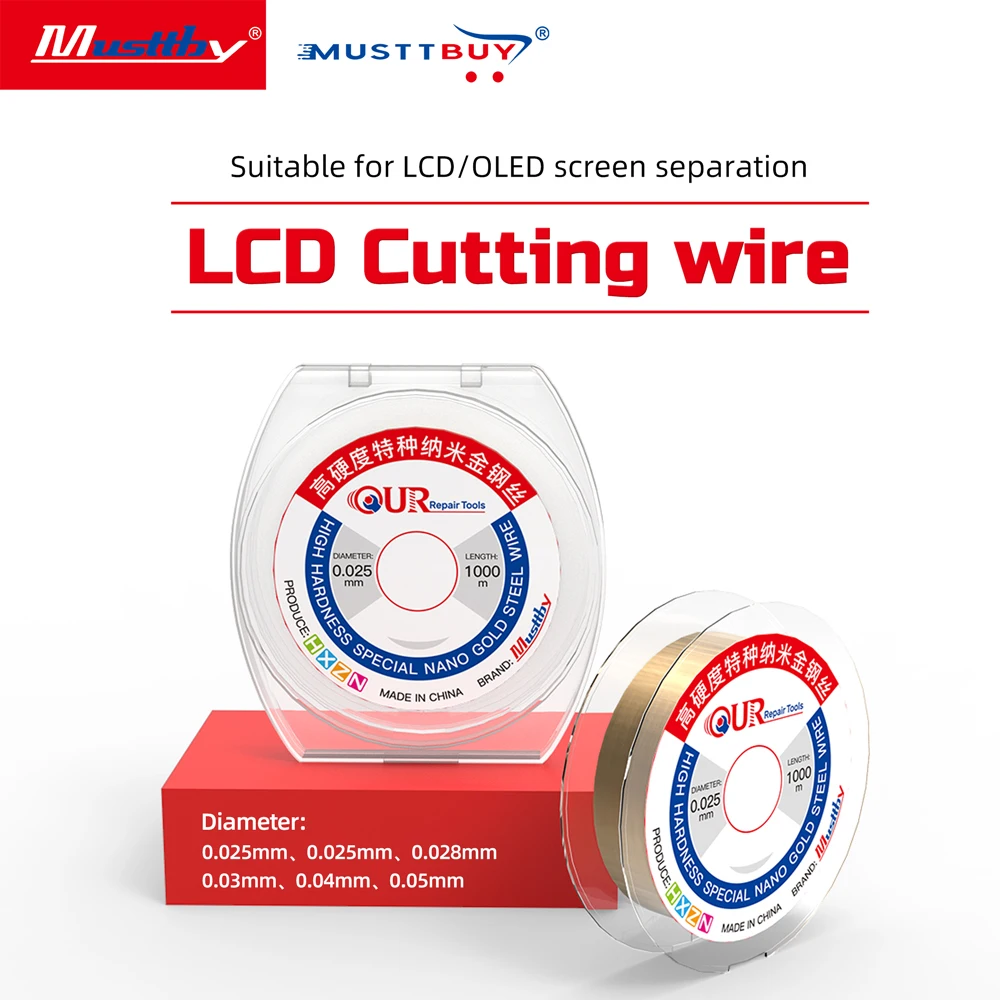 

Musttby 5Pcs Repair Tools LCD Screen Separator Cutting Wire 0.02mm 0.025mm 0.028mm 0.035mm 0.04mm 0.05mm