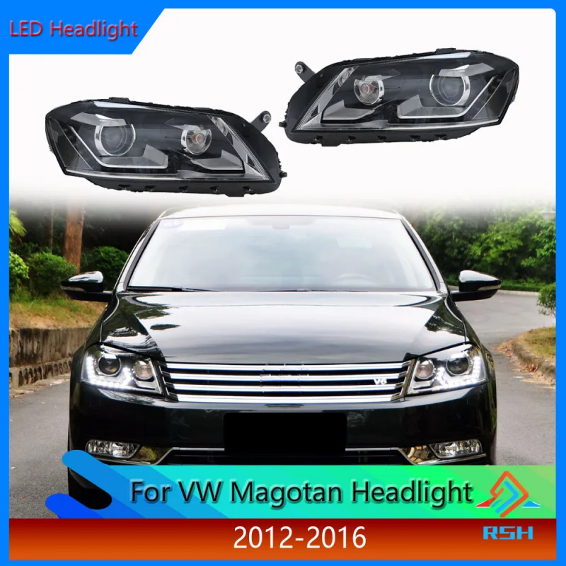 

Car Front Lamp For Volkswagen Magotan B7 Headlight Assembly 2012-2016 Retrofitting With Laser Lenses LED Daytime Running Lights