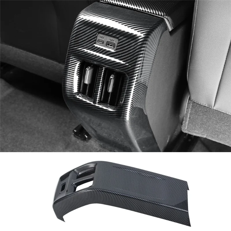 For Chevrolet Seeker Trax 2023 2024 Rear Air Conditioning Outlet Vent Cover Trim Anti Kick Panel ,ABS Carbon Fiber