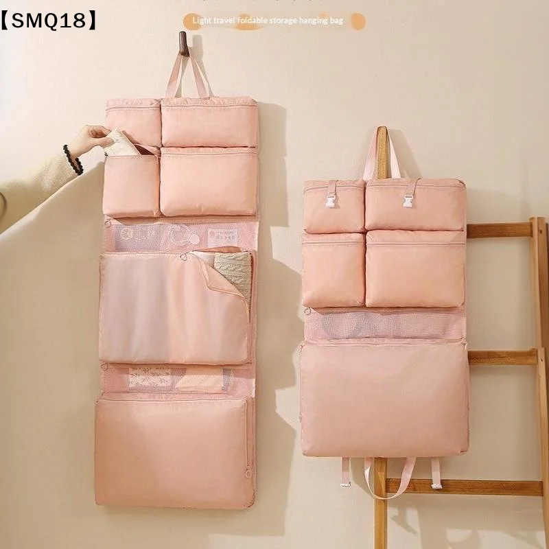 Portable Foldable Travel Hanging Storage Bag Multi Pocket Organizer For Clothes Accessories Space Saving Luggage【SMQ】