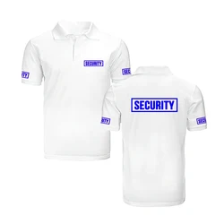 Security Classic White Polo Shirt, Doorman Bodyguard Uniform Work Clothes Unisex Men's Solid Color Polo Shirt Golf Ball