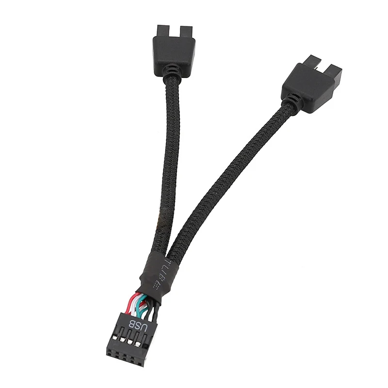 

1PCS 15cm Motherboard 9pin Extension Cable Adapter USB Header Splitter Female 1 To 2 Male Desktop 9-Pin USB2.0 HUB Connector ﻿